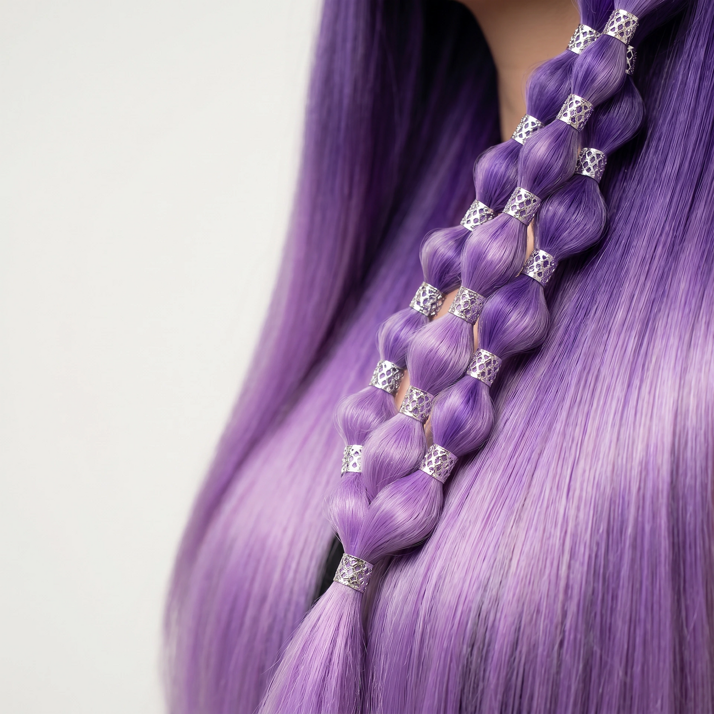 Silver Hollow Braid Rings - photo 4