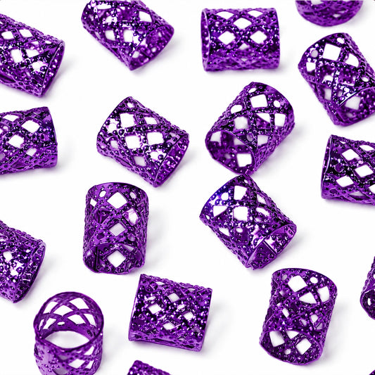 Purple Hollow Braid Rings