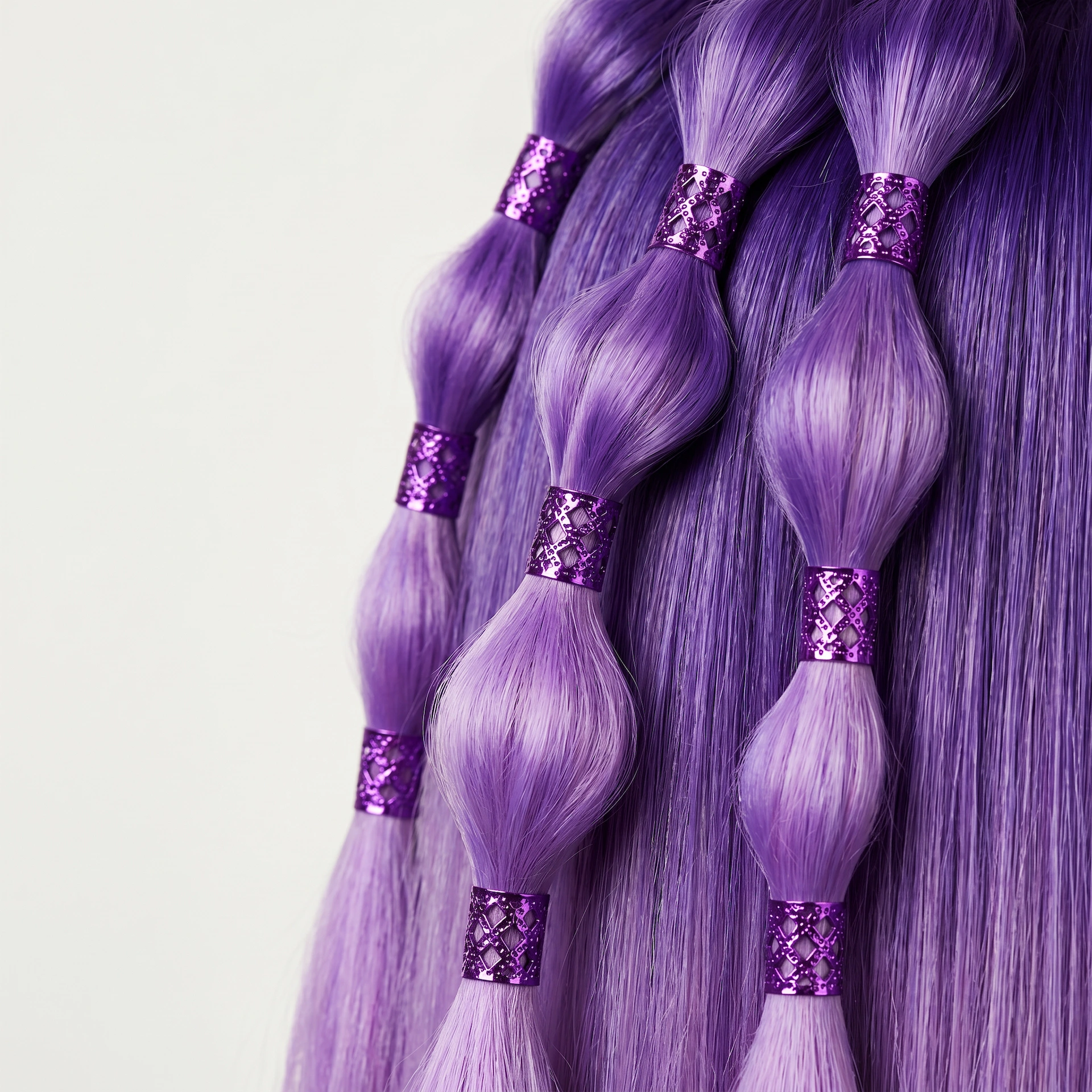 Purple Hollow Braid Rings - photo 2