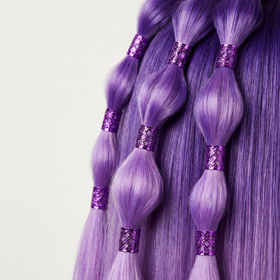 Purple Hollow Braid Rings - photo 2