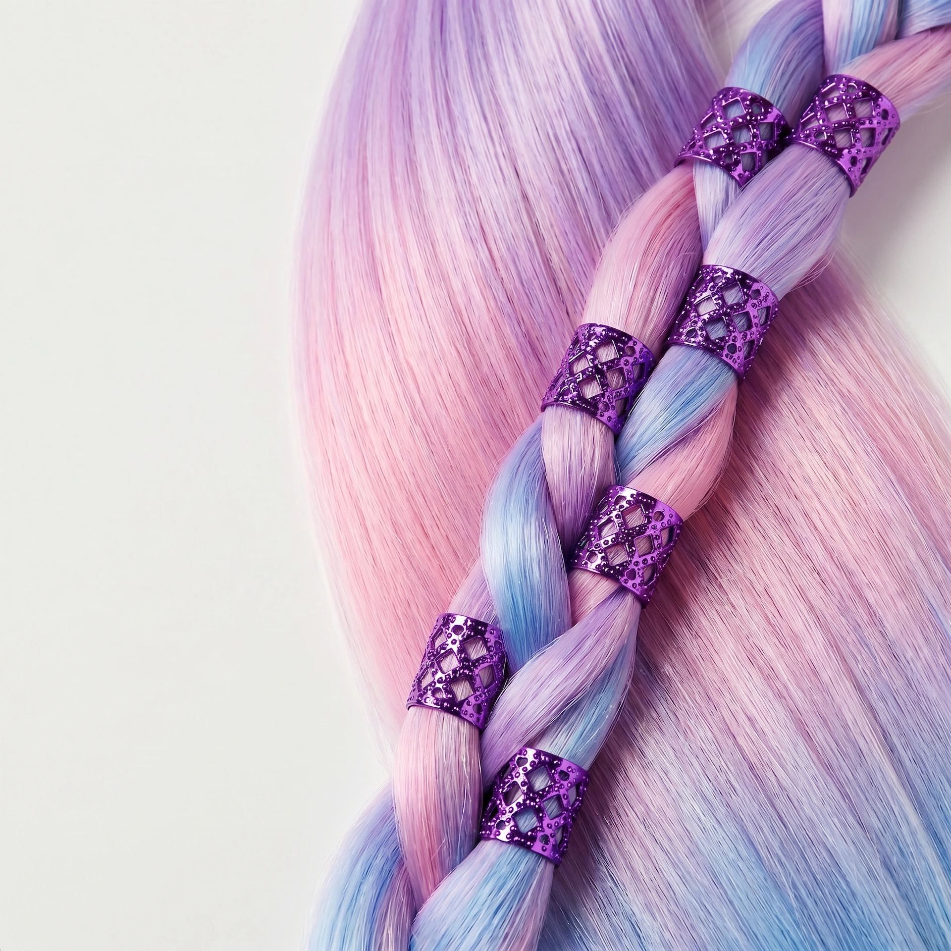 Purple Hollow Braid Rings - photo 3