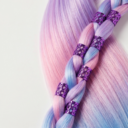 Purple Hollow Braid Rings - photo 3