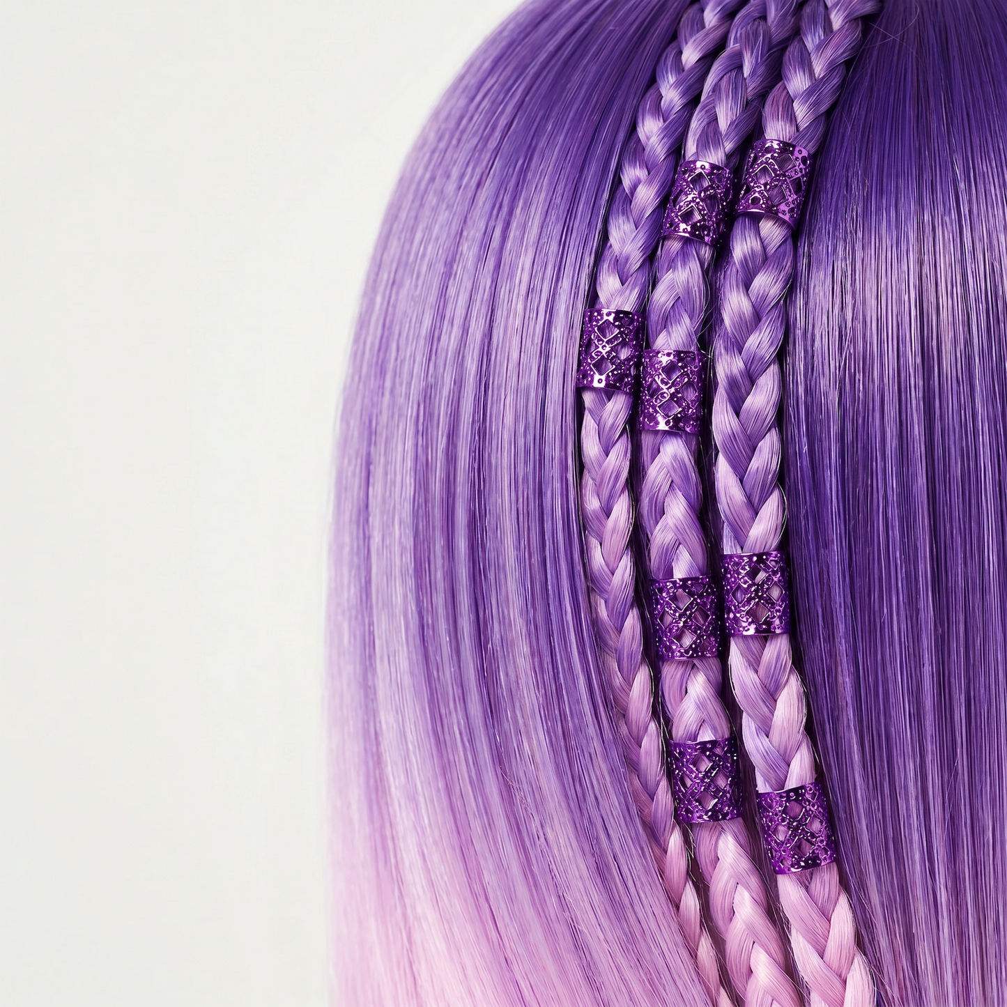 Purple Hollow Braid Rings - photo 4