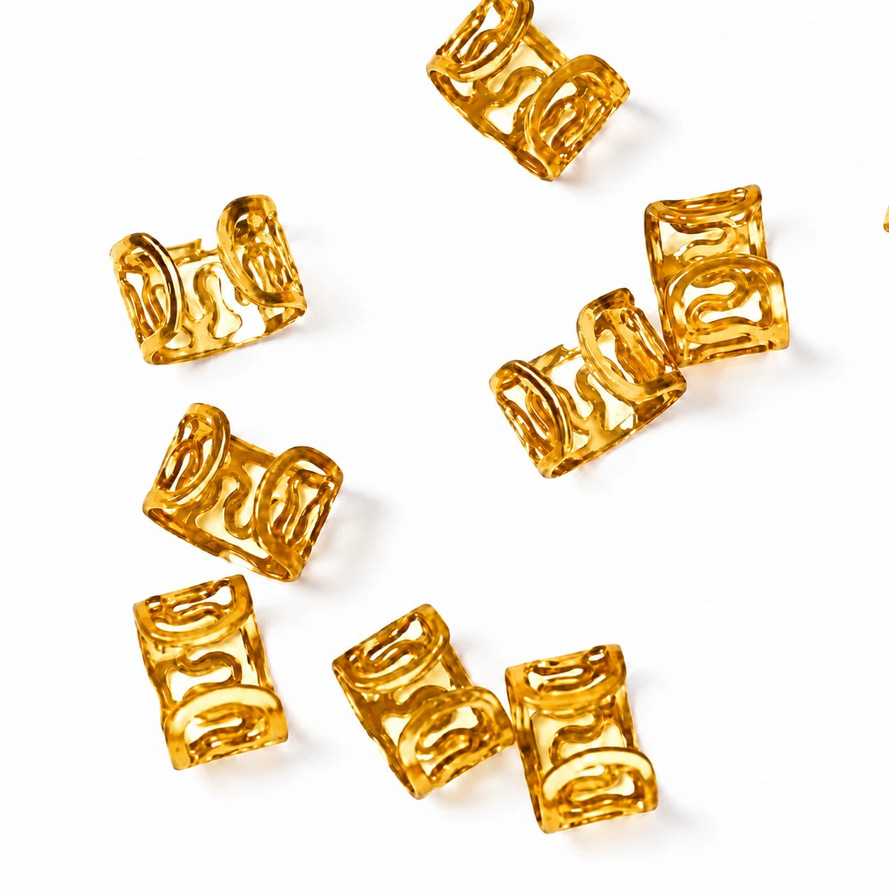 Golden Wavy Hair Ring