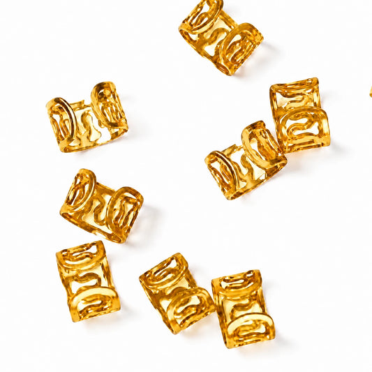 Golden Wavy Hair Ring