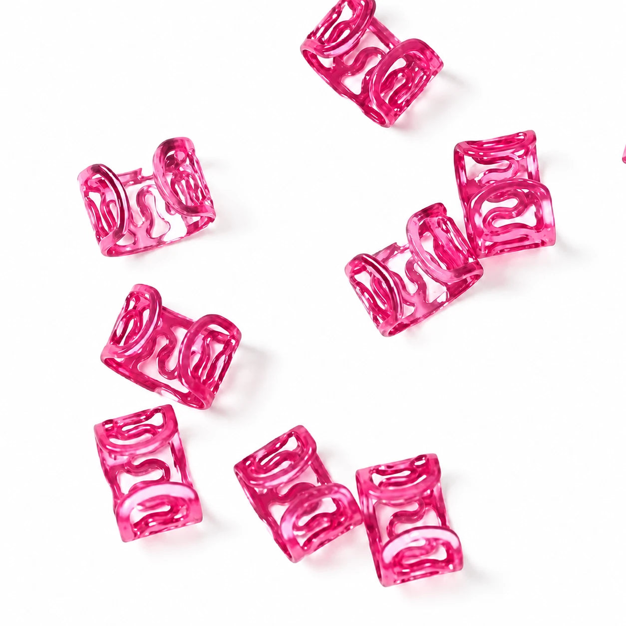 Pink Wavy Hair Ring
